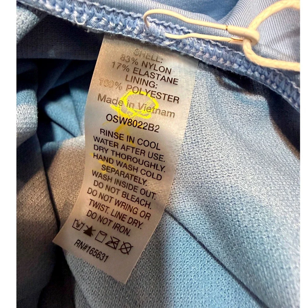 Johnny Was Calme XXL Della Blue Cross Back One Piece Swimsuit NWT
